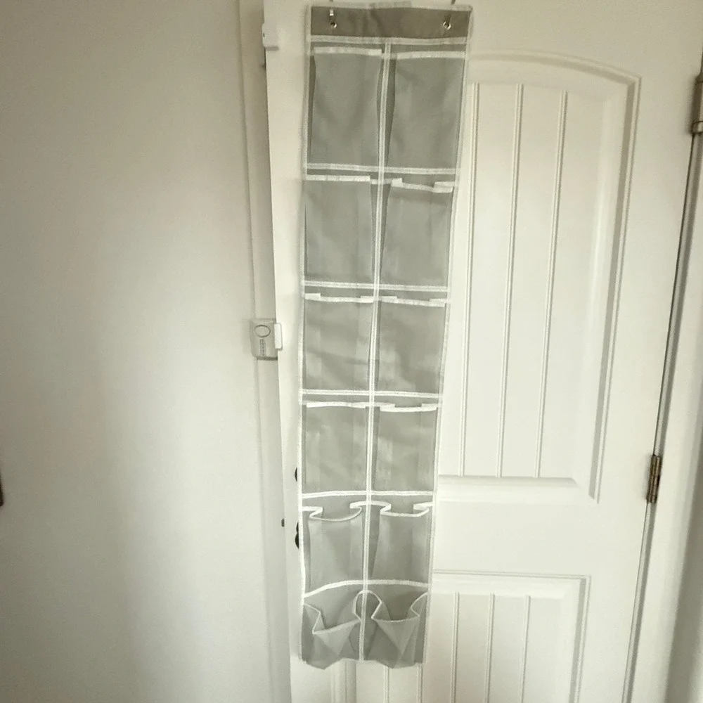 Gray Over The Door Organizer 16 Pocket Storage Hanging Closet Wall